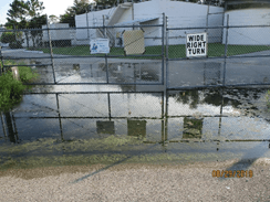 Flooding in front of the water plant.