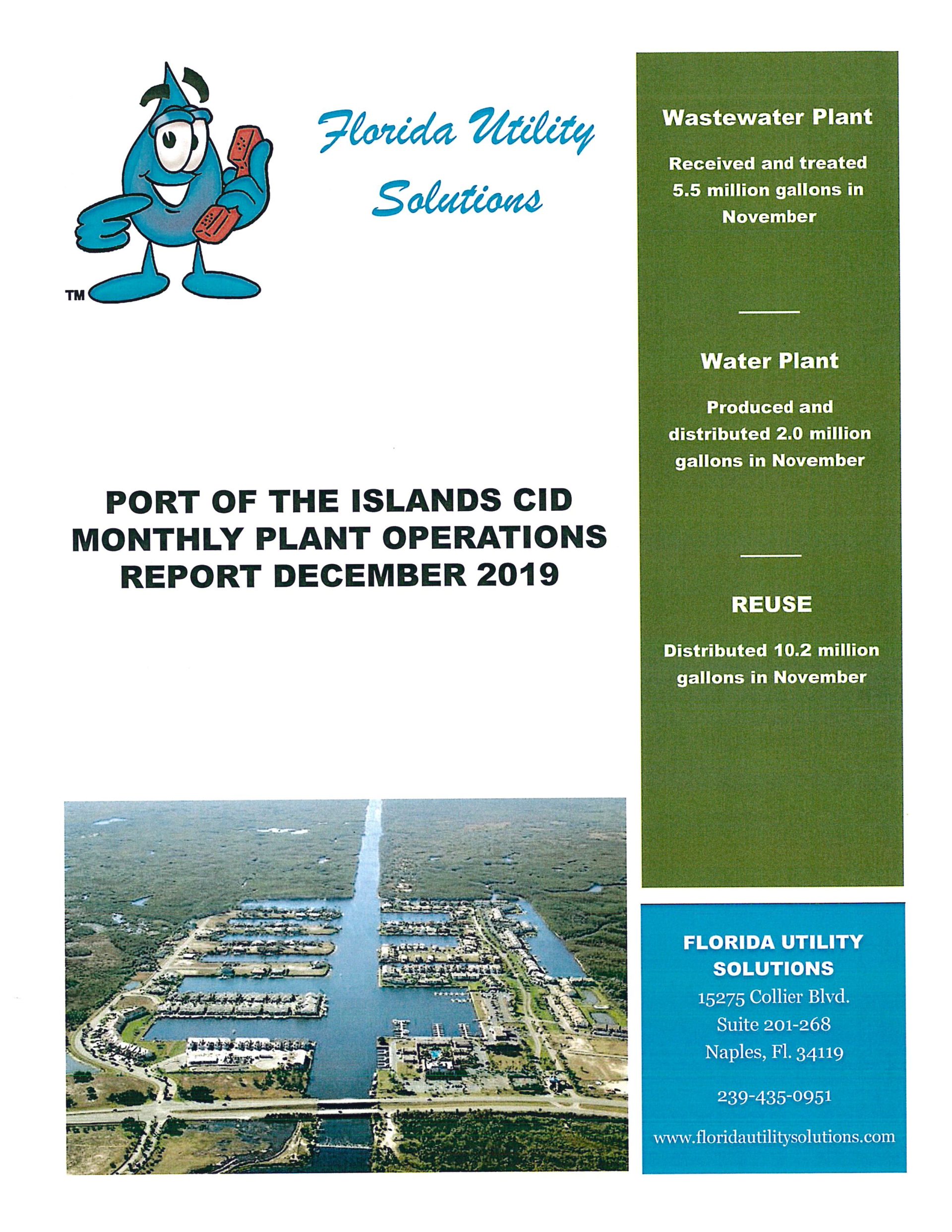 Port of the Islands Florida Utility Solutions report page 1