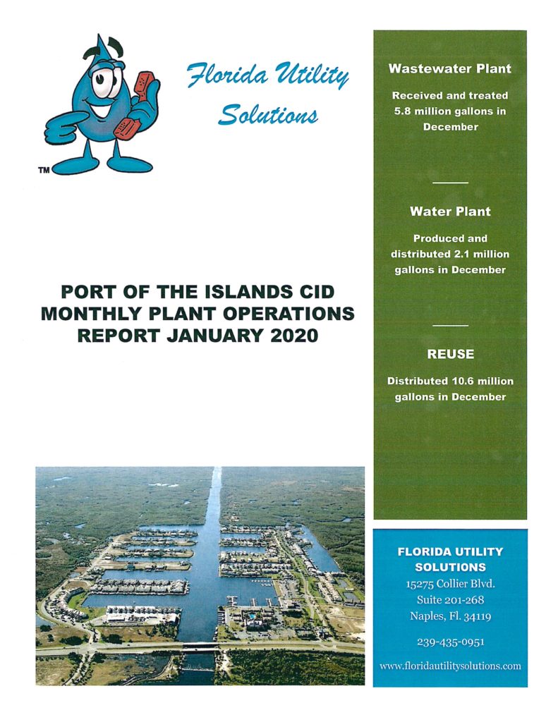 Port of the Islands CID: Florida Utility Solutions Cover Sheet December 2019